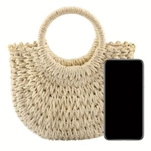 Womens Straw Handbag Summer Beach Rattan Tote Bag Crossbody